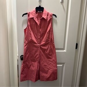 Rosso35 Coral Collared Sleeveless Dress Made in Italy Size 42 US Size 6 NWOT